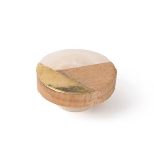 Tirador redondo 38mm madera-latón-resina, lote de 24