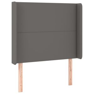 vidaXL cabecero con orejas cuero sintético gris 103x16x118/128cm