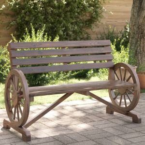 Banco de jardín de 2 plazas madera maciza de abeto es4161