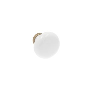 Pomo para muebles 03 en zamac y porcelana diám 35mm dorado lote de 6