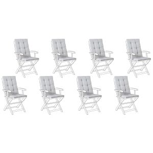 Conjunto de 8 cojines de respaldo/asiento maui premium gris jaspeado