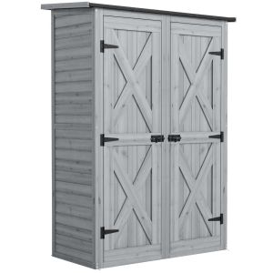 Armario de jardín 115x53x156 cm madera de abeto 84H-713V00GY