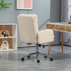 Silla ergonómica oficina blanco crema ajustable 58x67x91-99cm