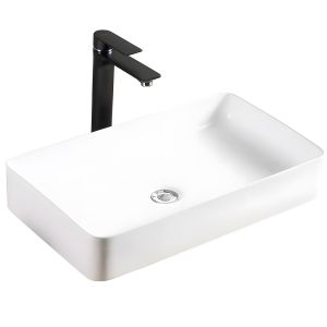 Rea lavabo sobre encimera denis white rectangle, 61,5x35x11 cm