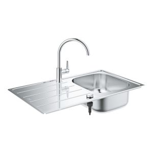 Fregadero con grifo grohe bau 31 562 sd1 acero inoxidable 860x500 mm