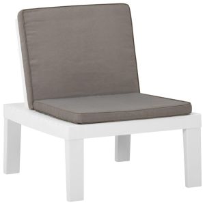 vidaXL silla de jardín con cojín plástico blanco