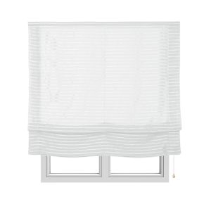 Estor plegable textil traslúcido blanco sin varillas, 90 x 250cm