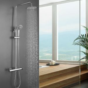 Kibath columna ducha extralarga monomando tor redonda de 100-150 cm cromo