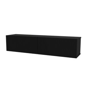 Mueble de tv flotante verpsboga con puertas 135x32x30cm - negro [en.casa]