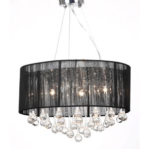 vidaXL lámpara colgante con 85 cristales negros