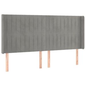 vidaXL cabecero con orejas de terciopelo gris claro 183x16x118/128 cm