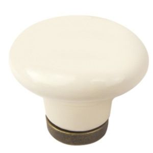 Tirador 32mm base bronce beige porcelana, lote de 36