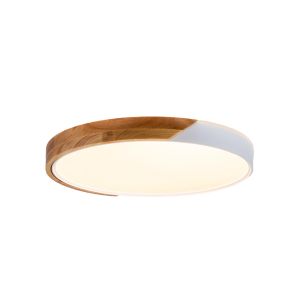 Plafón LED Redondo De Metal Y Madera Natural 50cm 40W CCT