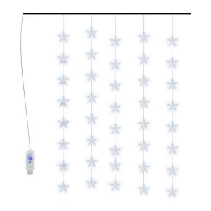 vidaXL cortina de luces estrellas 200 LEDs blanco frío 8 funciones