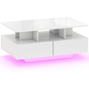 Mesa de centro 90x55x41 cm mdf color blanco Homcom