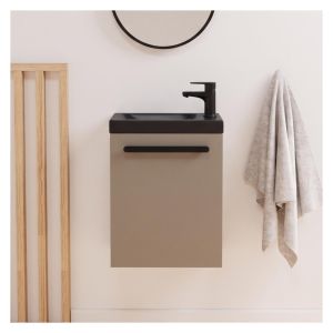 Mueble de lavabo de pared nevada con toallero