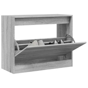 Zapatero de madera de ingeniería gris sonoma 80x34x63 cm