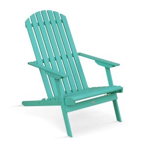 Oviala - sillón reclinable plegable de madera de eucalipto turquesa