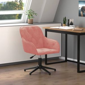 Silla de oficina giratoria de terciopelo rosa oif635524