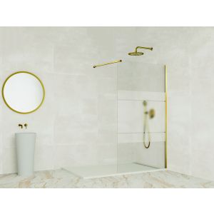 Panel fijo de ducha screen dorado decorado 66,5-68cm