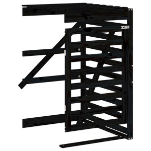 vidaXL extensión para cobertizo de cubos de basura madera pino negro