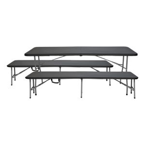 Conjunto plegable mesa con 2 bancos de 180cm catering Thinia Home