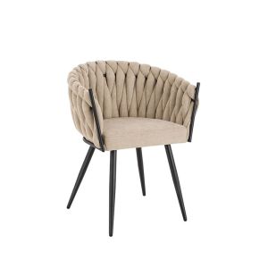 Silla de comedor tejida ayla - lote de 8 beige
