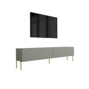Mueble tv moderno - verde aloe, patas doradas - 170x52x32 cm