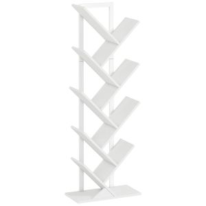 Librería 50x24x136 cm color blanco Homcom, oficina - muebles de oficina