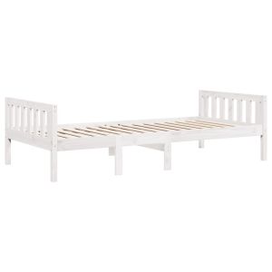 vidaXL cama para niños sin colchón madera maciza pino blanca 75x190 cm