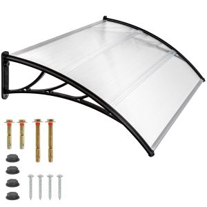 Marquesina arqueada para puerta, 1,39 m², 150 x 93 cm, transparente