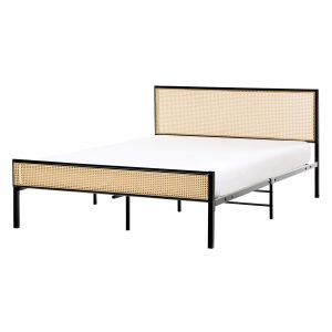 Cama ratán sintético avanton 140 x 200 cm negro