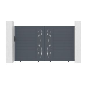 Puerta corredera 3m life alt.180cm aluminio gris + puerta + 4 postes elda