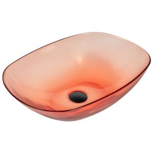 Lavabo sobre encimera moengo 54 x 36 cm solid surface rojo claro