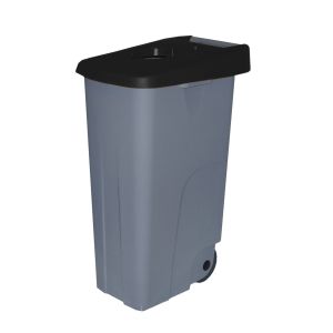 Contenedor de basura denox  65, 85 y 110 | 110 l - tapa abierta - negro