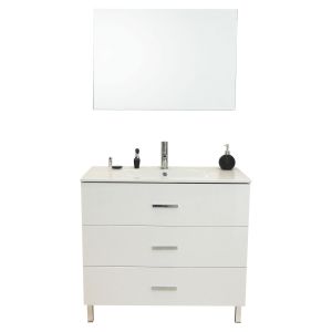 Ondee - mueble de baño montecarlo  - 90cm - blanco lacado brillante