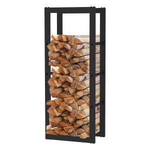 Leñero de interior kekai rack i 40x25x100 cm almacenaje de madera con estru