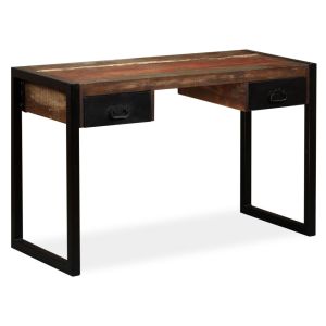 Escritorio con 2 cajones madera maciza reciclada 120x50x76 cm es2770