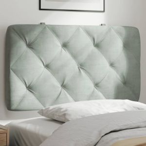 Cabecero de cama acolchado terciopelo gris claro 90 cm eso3223