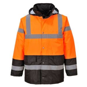 Parka de alta visibilidad bicolor portwest acolchada - naranja / negro