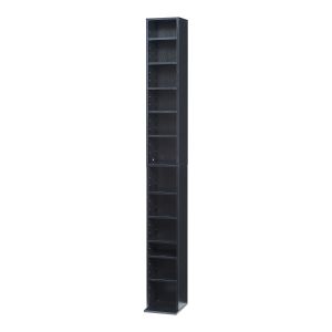 Estantería para cds tynset 12 compartimientos 175x20x20cm - negro [en.casa]