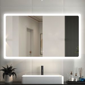 Aica espejo de baño LED 120 x 70cm, bluetooth,luminosidad regulable