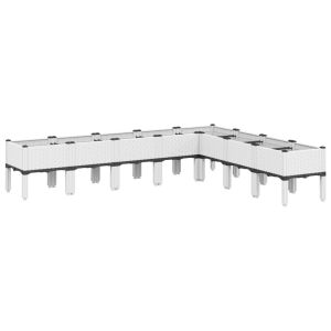 vidaXL jardinera con patas pp blanco 200x160x42 cm