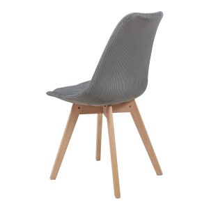 Juego de 4 sillas de comedor fläten  82x49x54cm pana - gris [en.casa]