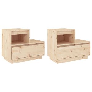 Casa lúmina - set  de 2 mesita de noche madera madeira  60 x 34 x 51 cm