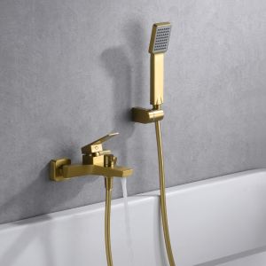Imex - grifo monomando ducha y bañera oro serie art