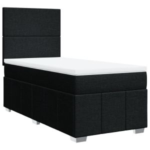 vidaXL cama box spring con colchón tela negro 80x200 cm