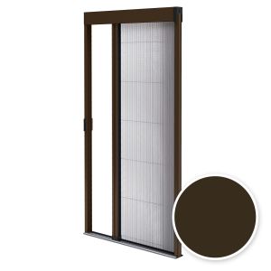 Mosquitera plisada para puerta 120x240 cm - aluminio marrón