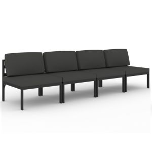 vidaXL sofá de jardín de 4 plazas con cojines aluminio gris antracita