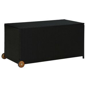 vidaXL caja de almacenaje de jardín ratán sintético negro 120x65x61 cm